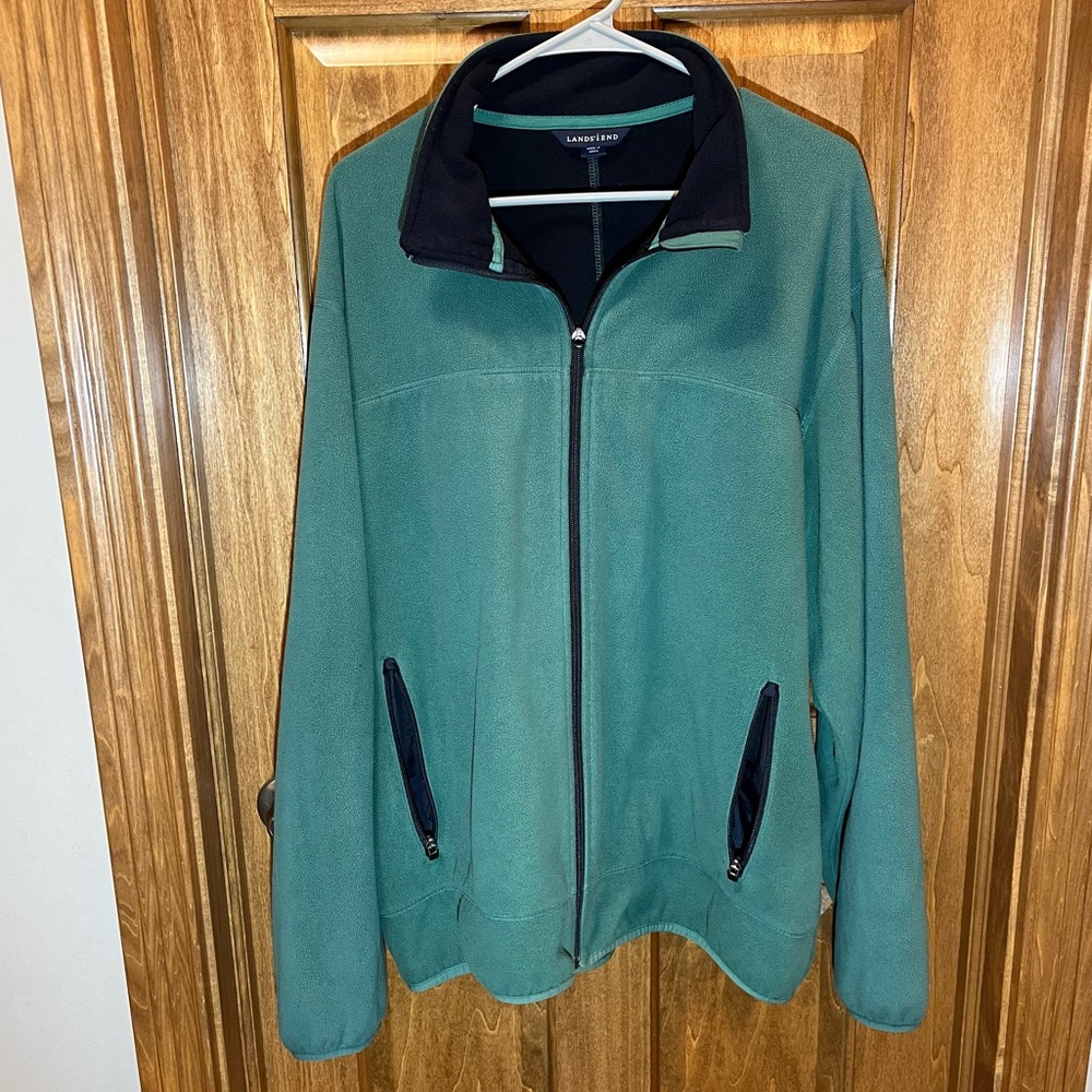 Men’s Lands End Fleece Jacket Vintage Looking XL
